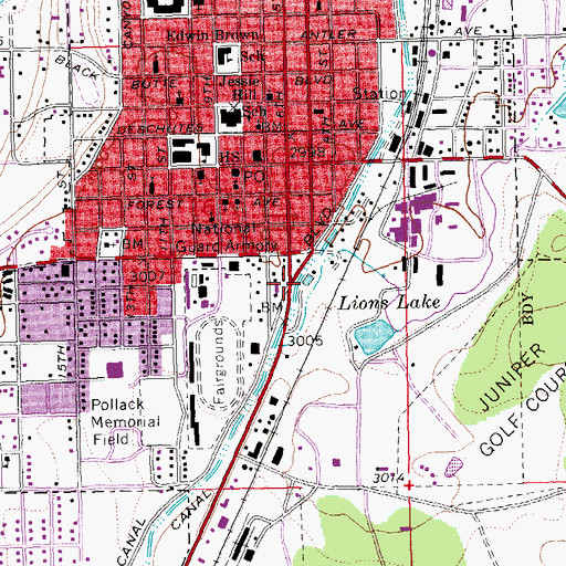 Topographic Map of Ray Johnson Park, OR