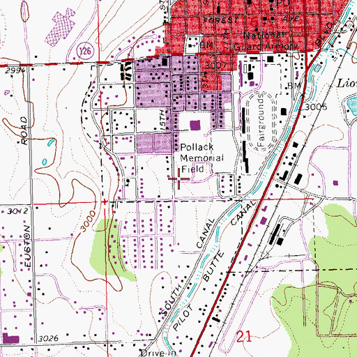 Topographic Map of Obsidian Middle School, OR