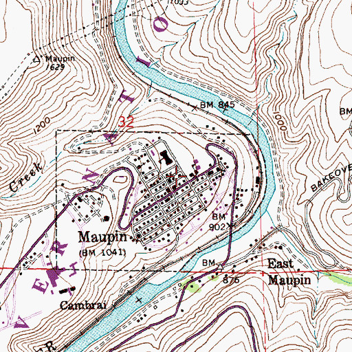 Topographic Map of Maupin Grade School, OR