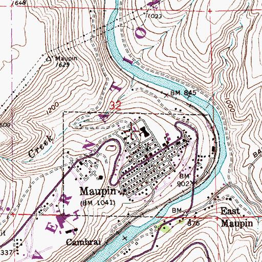 Topographic Map of South Wasco County High School, OR