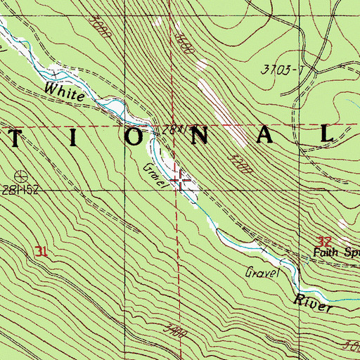Topographic Map of White River Crossing Camp (historical), OR