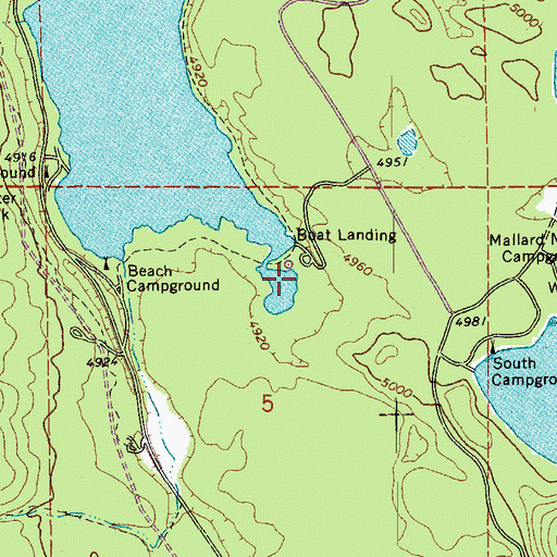 Topographic Map of Little Fawn Recreation Site (historical), OR
