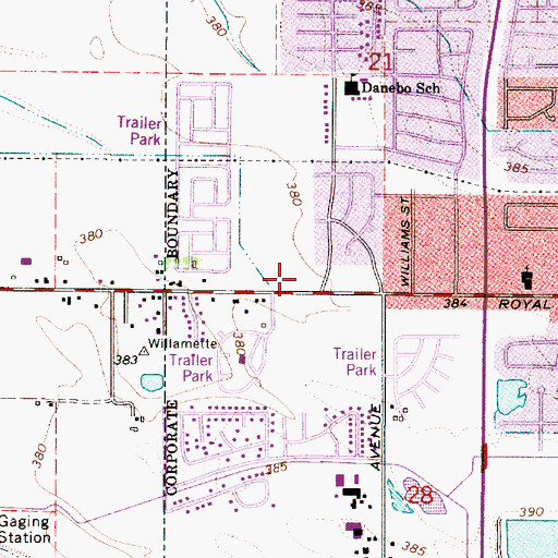 Topographic Map of Candlelight City Park, OR