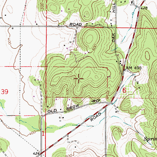Topographic Map of Cantrell Hill, OR