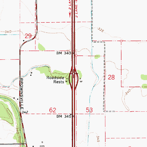 Topographic Map of Oak Grove Safety Rest Area, OR