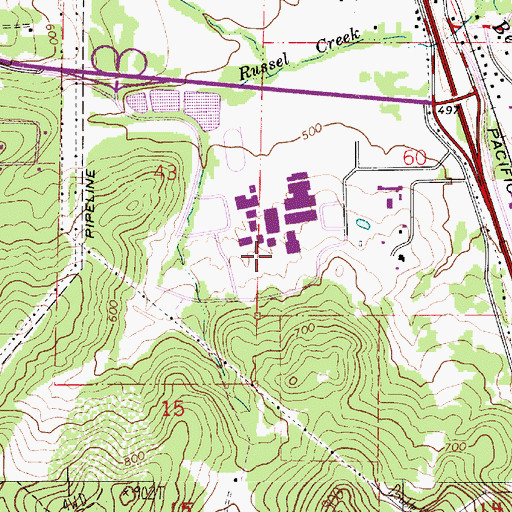 Topographic Map of Lane Community College Main Campus, OR
