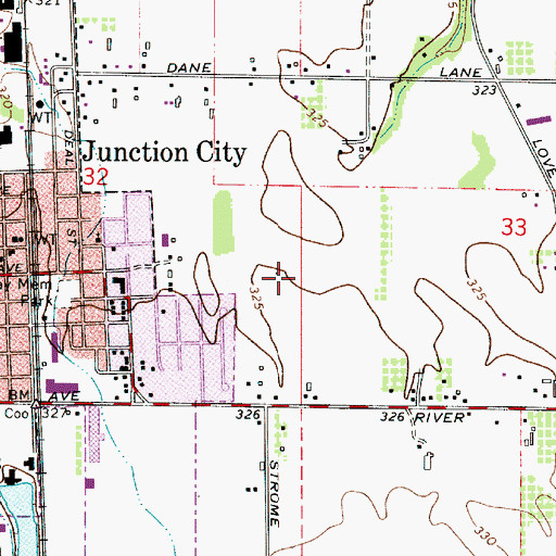 Topographic Map of Bergstrom Park, OR
