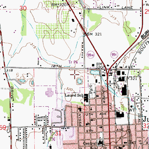 Topographic Map of Laurel Park, OR