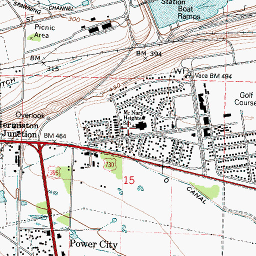 Topographic Map of McNary Heights Elementary School, OR