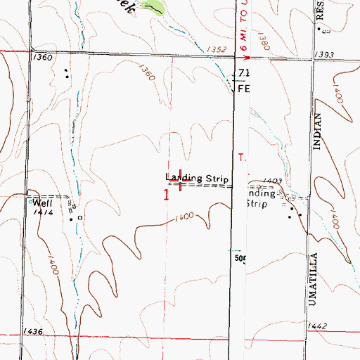 Topographic Map of Horne Airfield (historical), OR