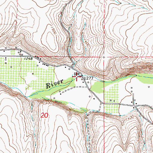 Topographic Map of Joe West Bridge, OR