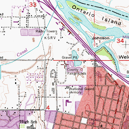 Topographic Map of Becker Ponds, OR