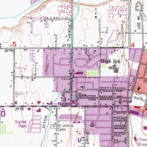Topographic Map of Aiken Elementary School, OR