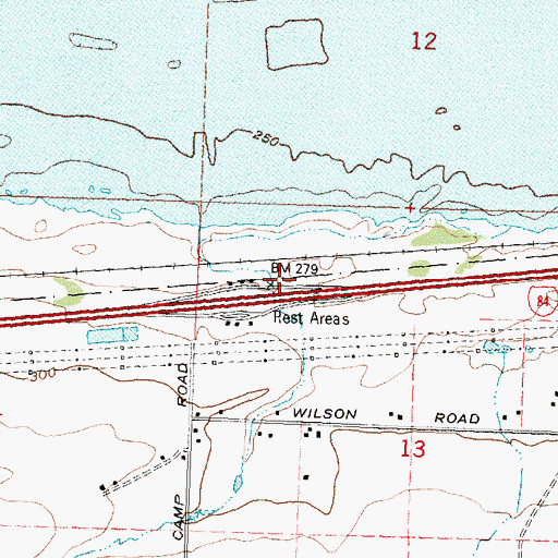 Topographic Map of Boardman Safety Rest Area, OR