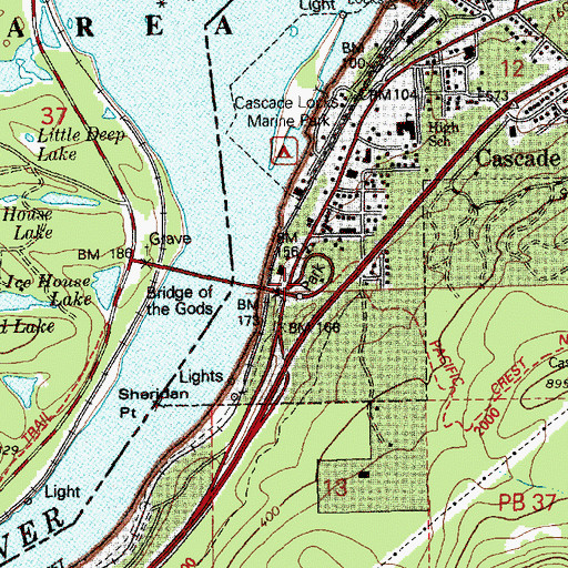 Topographic Map of Tollbridge Park, OR
