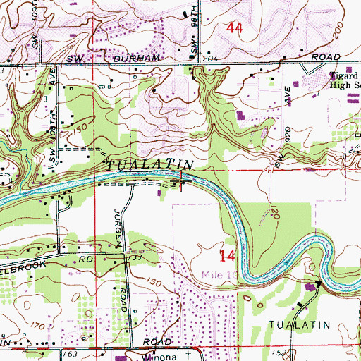 Topographic Map of Spring Creek, OR