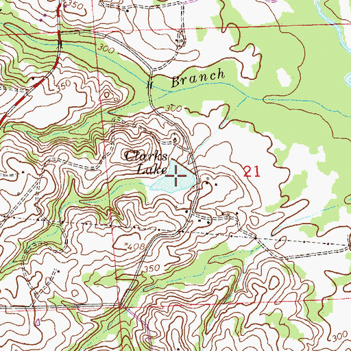 Topographic Map of Clarks Lake, AL