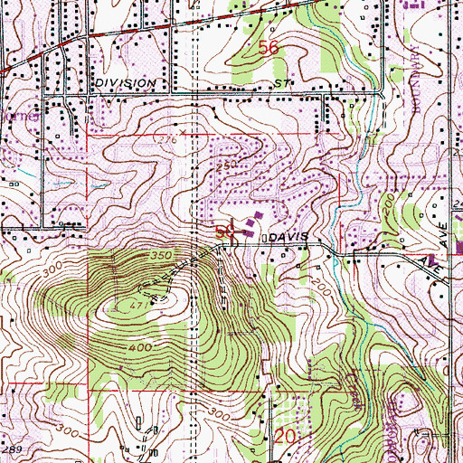 Topographic Map of Chehalem Elementary School, OR