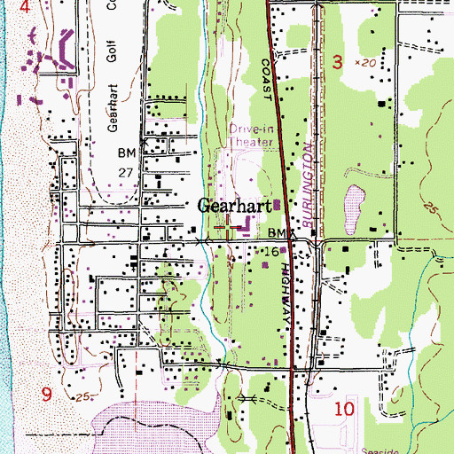 Topographic Map of Gearhart Elementary School, OR