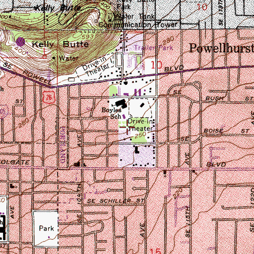 Topographic Map of Earl Boyles City Park, OR