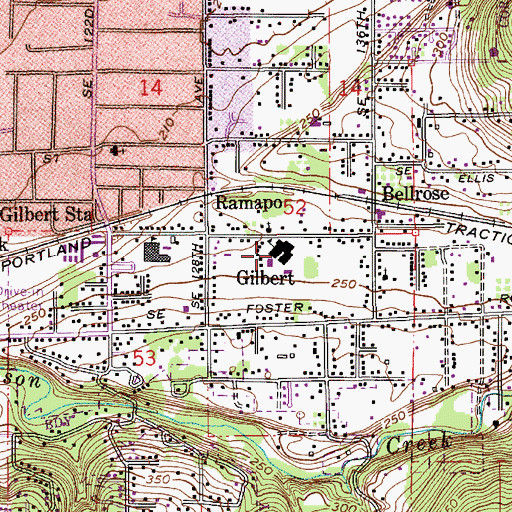 Topographic Map of Gilbert Park Elementary School, OR
