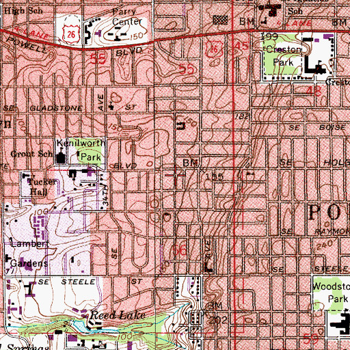 Topographic Map of Berkeley City Park, OR