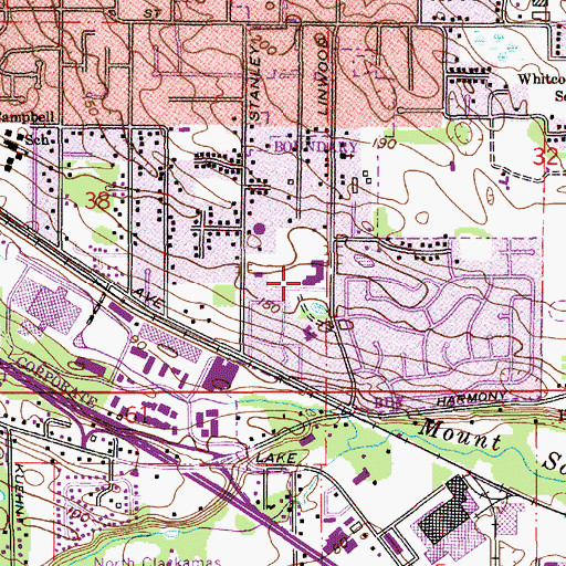 Topographic Map of Linwood Elementary School, OR