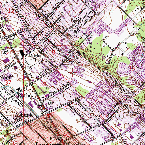 Topographic Map of Rex Putnam High School, OR