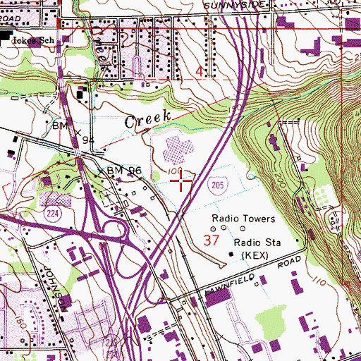 Topographic Map of Clackamas School (historical), OR