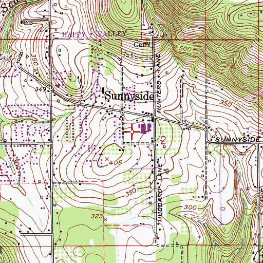 Topographic Map of Sunnyside Elementary School, OR