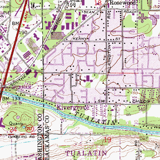 Topographic Map of River Grove Elementary School, OR