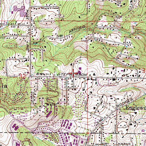 Topographic Map of Stephenson Elementary School, OR
