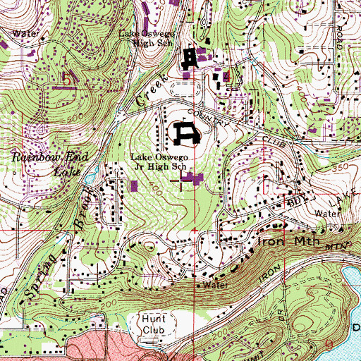 Topographic Map of Uplands Elementary School, OR