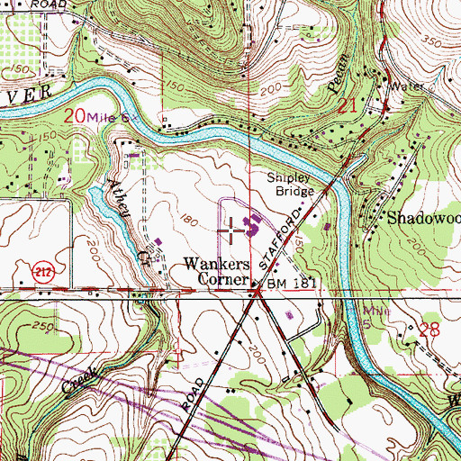 Topographic Map of Stafford Primary School, OR