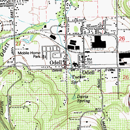 Topographic Map of Mid Valley Elementary School, OR