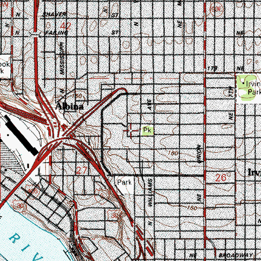 Topographic Map of Dawson City Park, OR