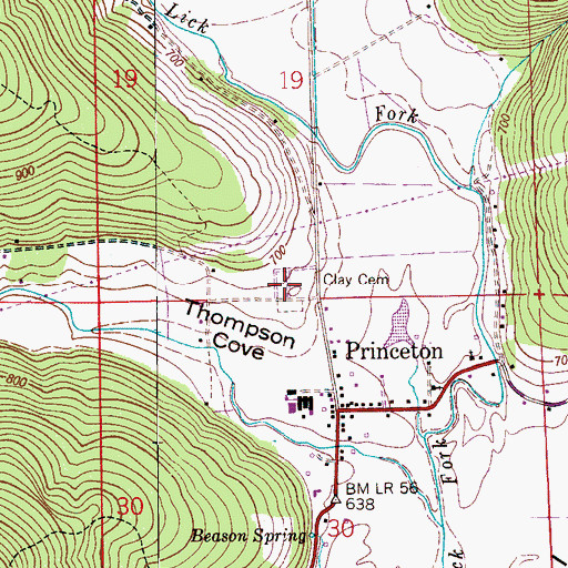 Topographic Map of Clay Cemetery, AL