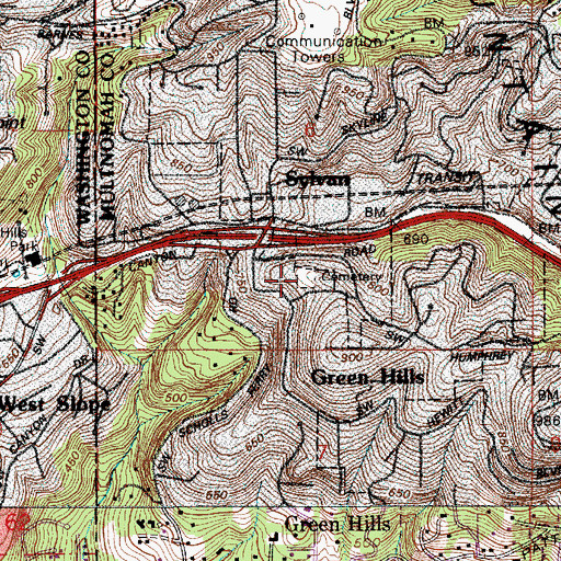 Topographic Map of Jones Cemetery, OR