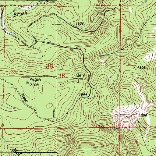 Topographic Map of Pisgah Home Cemetery, OR