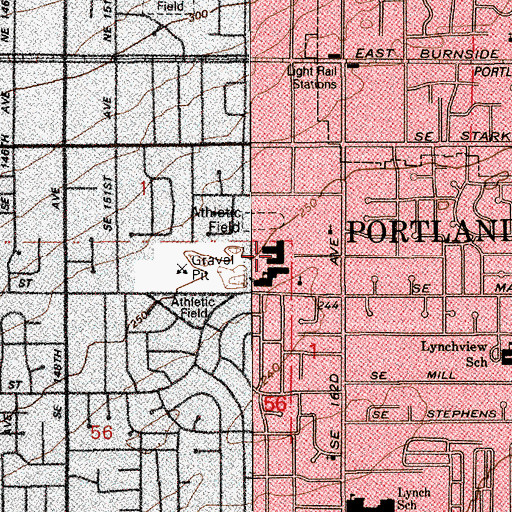 Topographic Map of Harold Oliver Intermediate Center, OR