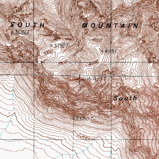 Topographic Map of South Mountain, AZ