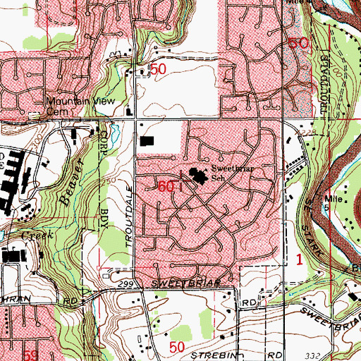 Topographic Map of Sweetbriar Elementary School, OR