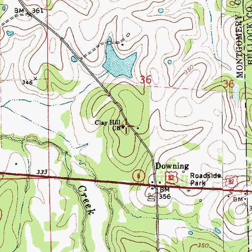 Topographic Map of Clay Hill Church, AL