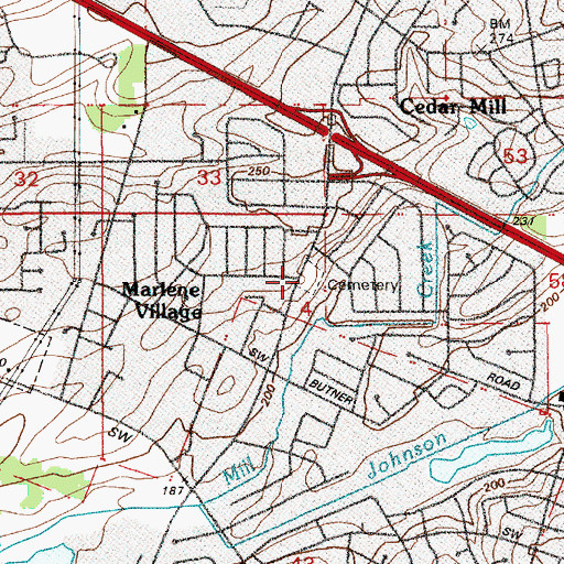 Topographic Map of Pioneer Catholic Cemetery of Saint Anthony of Padua, OR