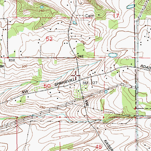 Topographic Map of German Presbyterian Cemetery, OR