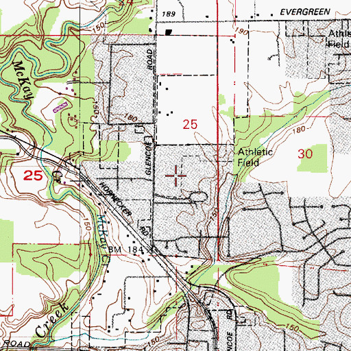 Topographic Map of Glencoe High School, OR