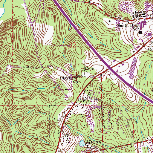 Topographic Map of Claybank Church, AL
