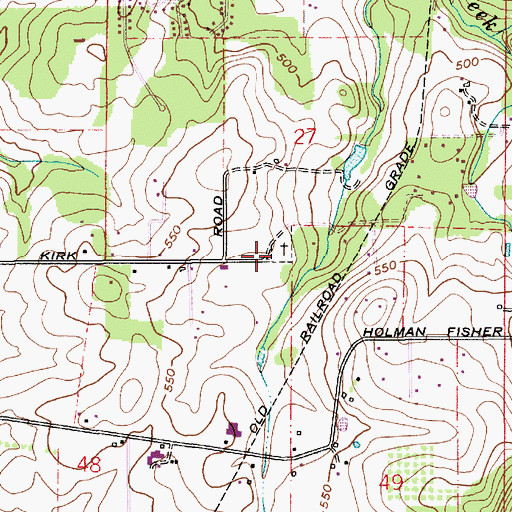 Topographic Map of Carus Cemetery, OR