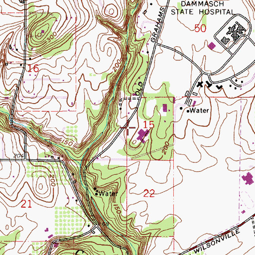 Topographic Map of Callahan Rehabilitation Center, OR