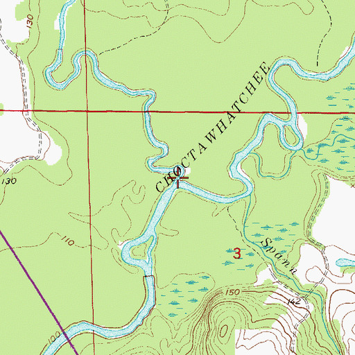 Topographic Map of Claybank Creek, AL